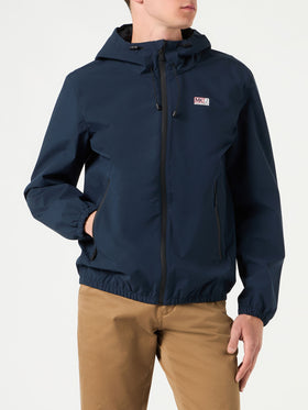 Man hooded lightweight navy blue windbreaker - MC2 Saint Barth