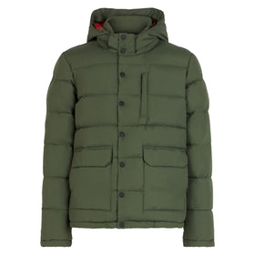 Man hooded down padded jacket Baxter with ethnic print - MC2 Saint Barth