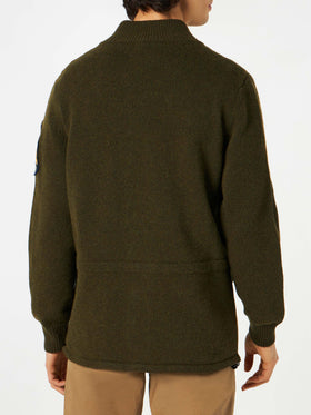 Knitted field jacket with patch - MC2 Saint Barth