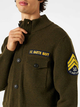 Knitted field jacket with patch - MC2 Saint Barth