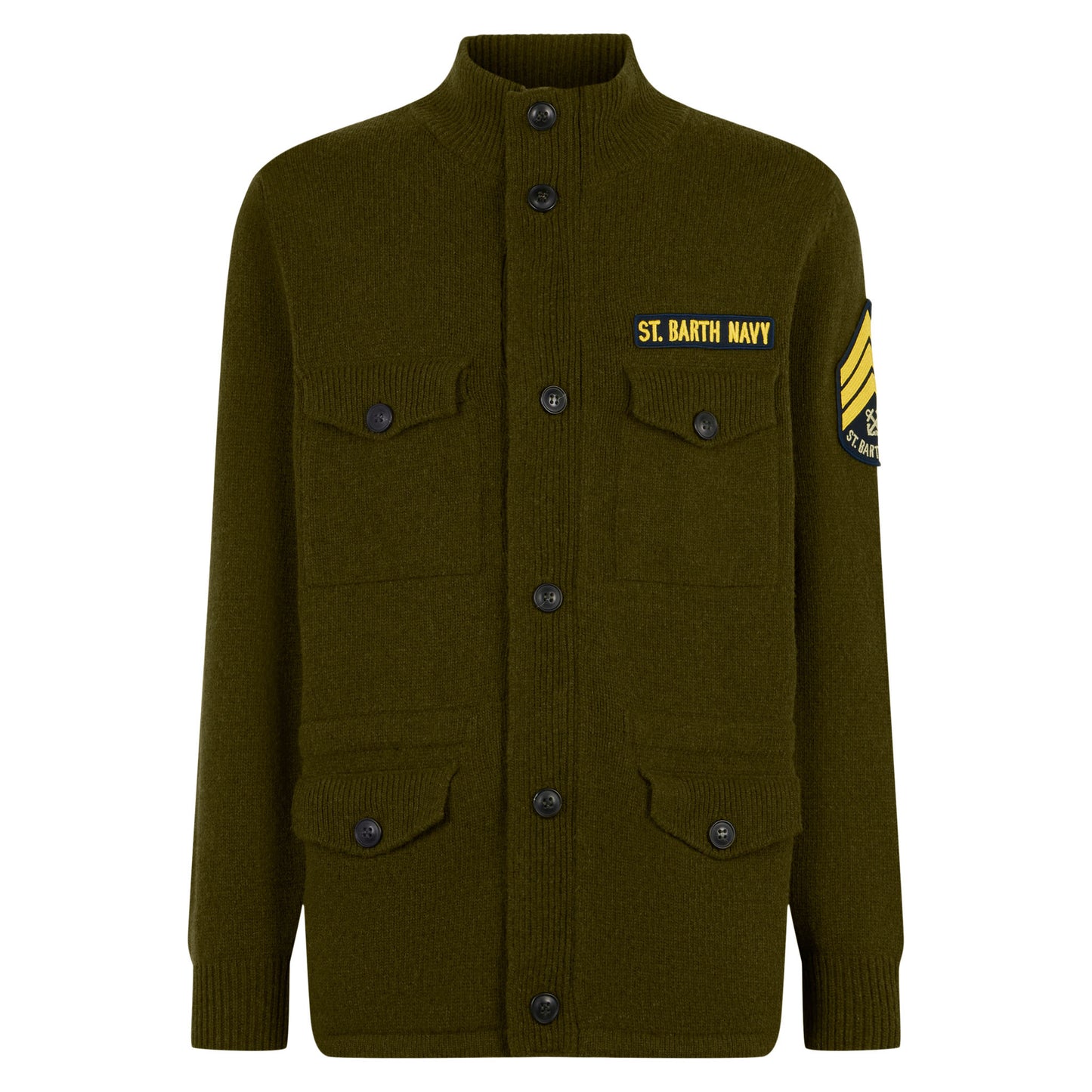 Knitted field jacket with patch - MC2 Saint Barth