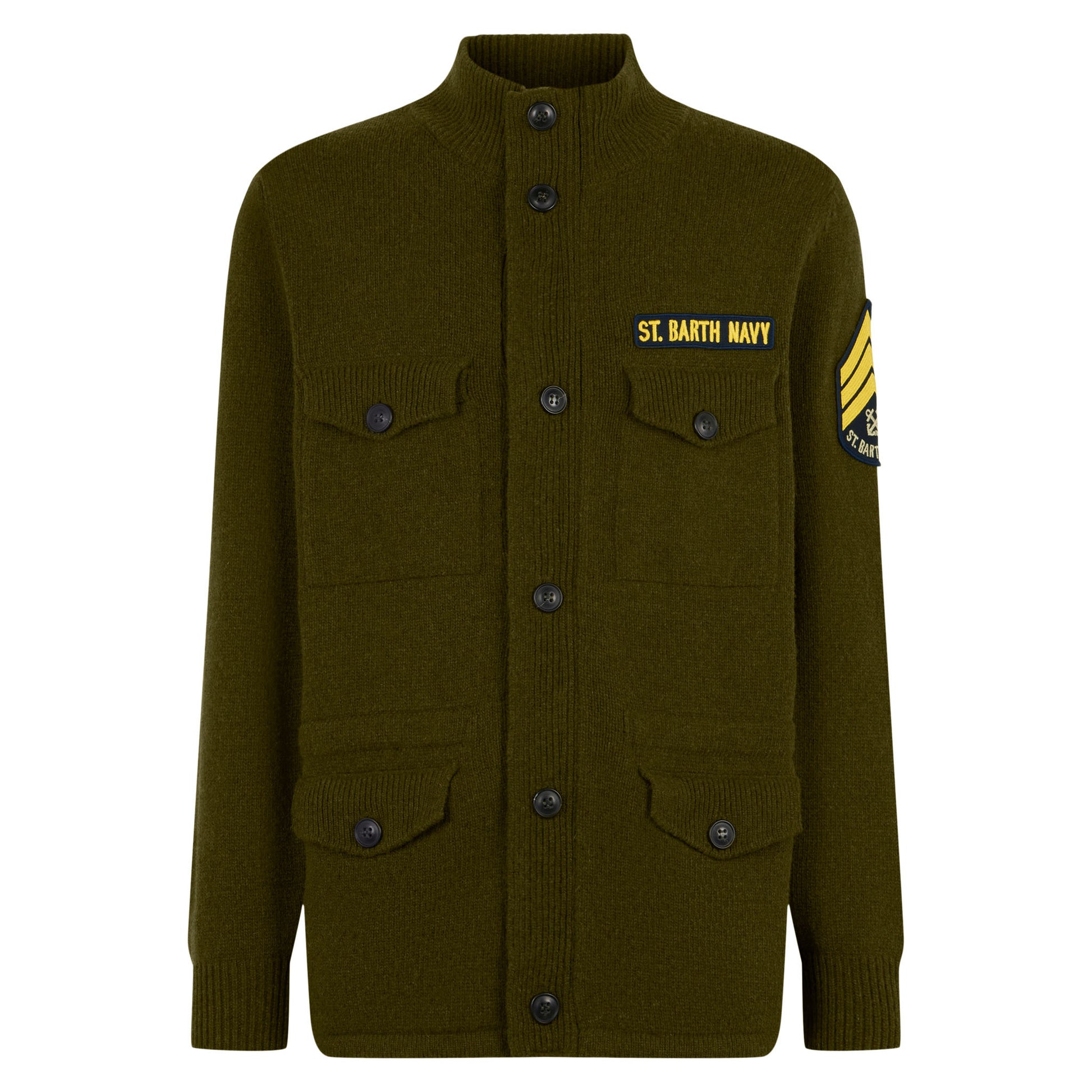 Knitted field jacket with patch - MC2 Saint Barth