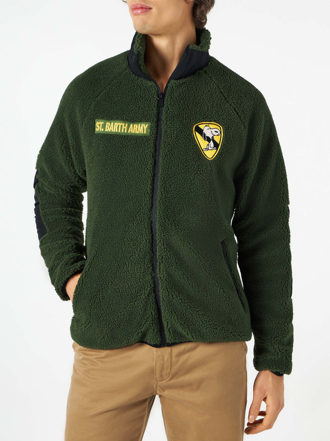 Mc2 Saint Barth Giacca in sherpa con patch Snoopy | Edizione speciale Peanuts®