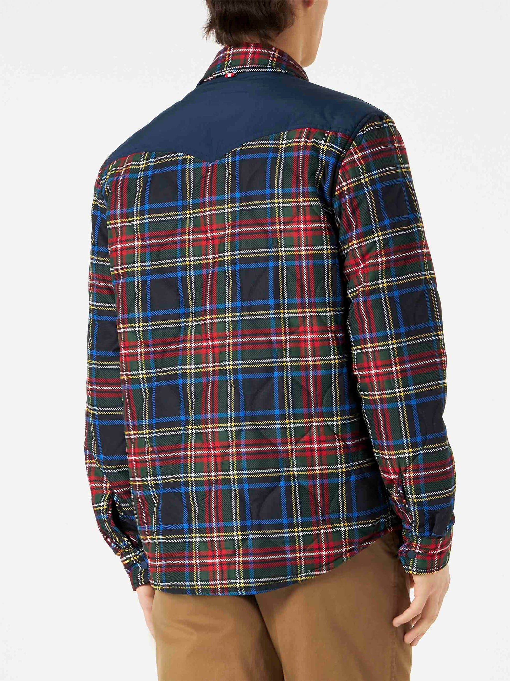 Man tartan padded overshirt with patch pockets - MC2 Saint Barth