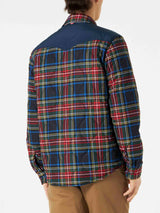 Man tartan padded overshirt with patch pockets