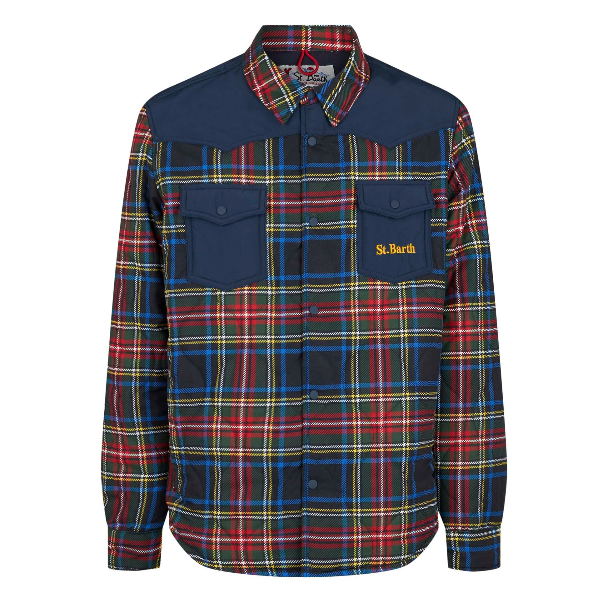 Man tartan padded overshirt with patch pockets - MC2 Saint Barth