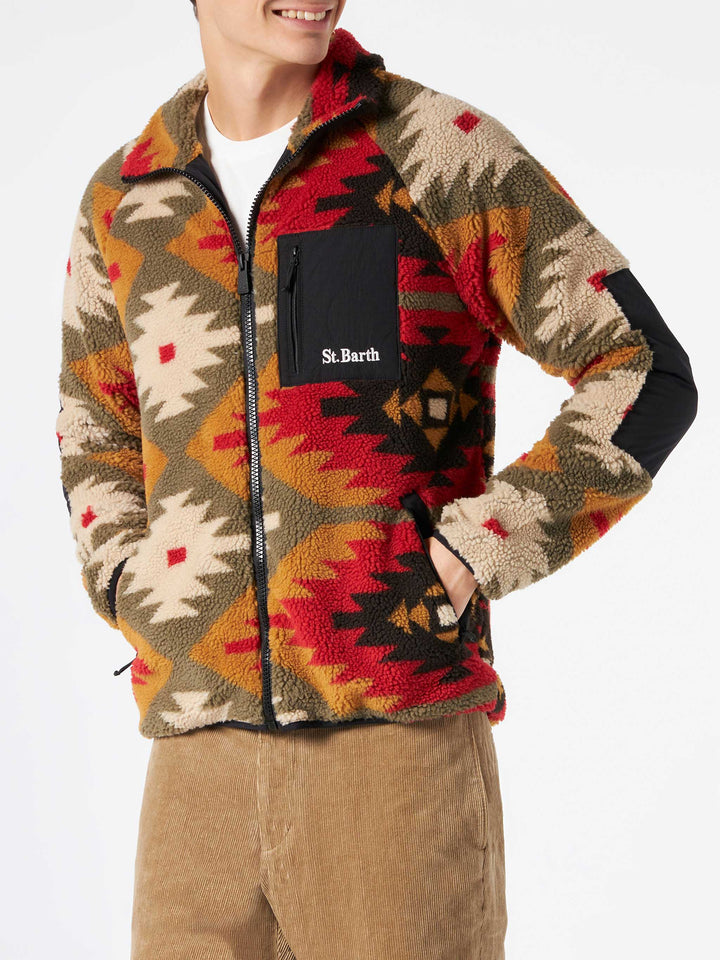 Man sherpa jacket with pattern - MC2 Saint Barth