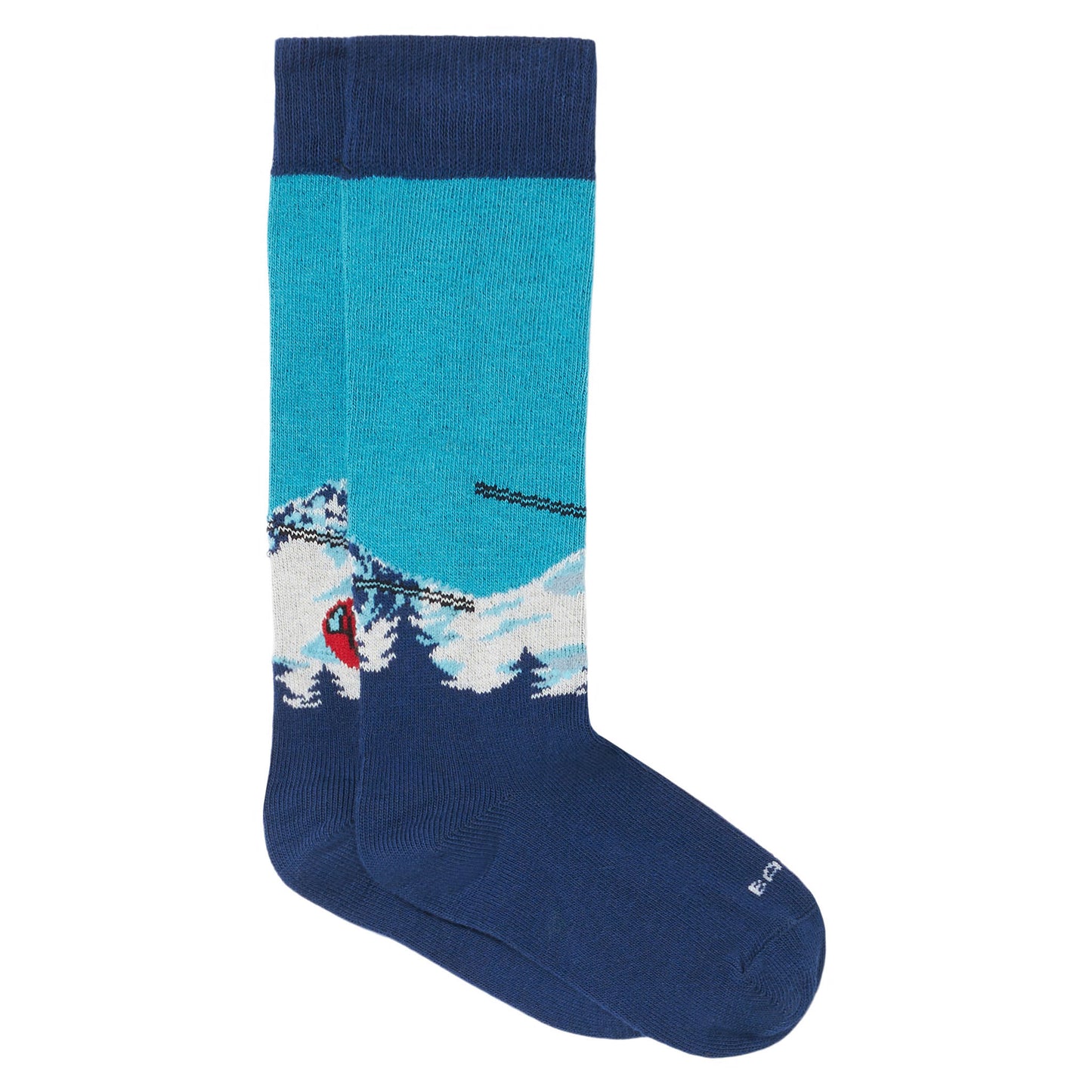 Boy long socks with mountain postcard print - MC2 Saint Barth