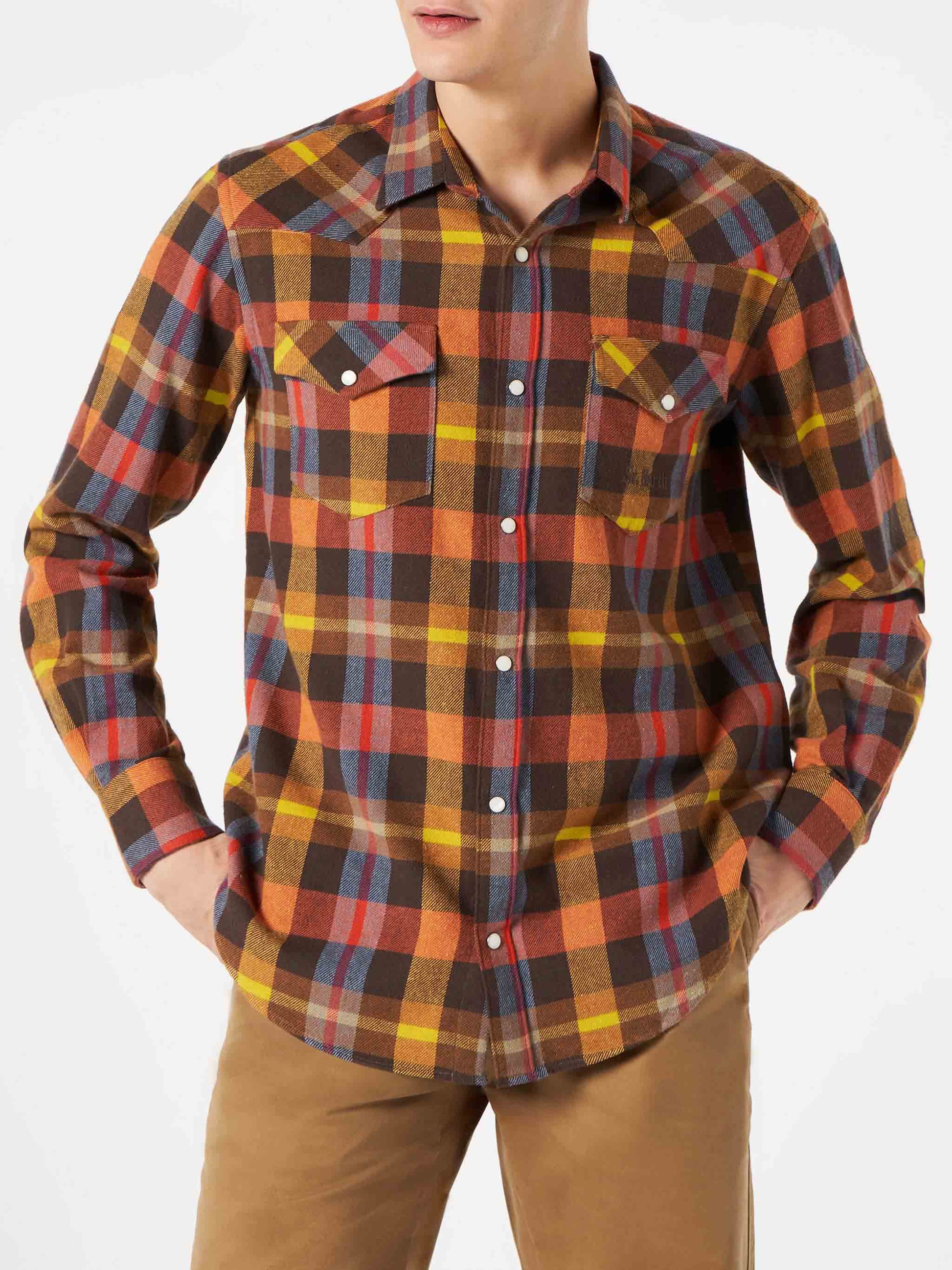 Man shirt with yellow tartan - MC2 Saint Barth