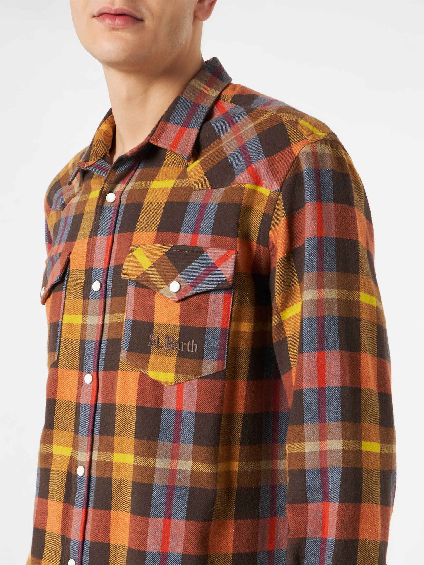Man shirt with yellow tartan - MC2 Saint Barth
