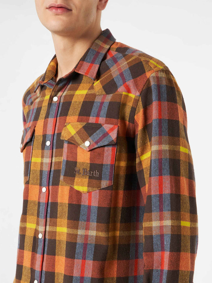 Man shirt with yellow tartan - MC2 Saint Barth