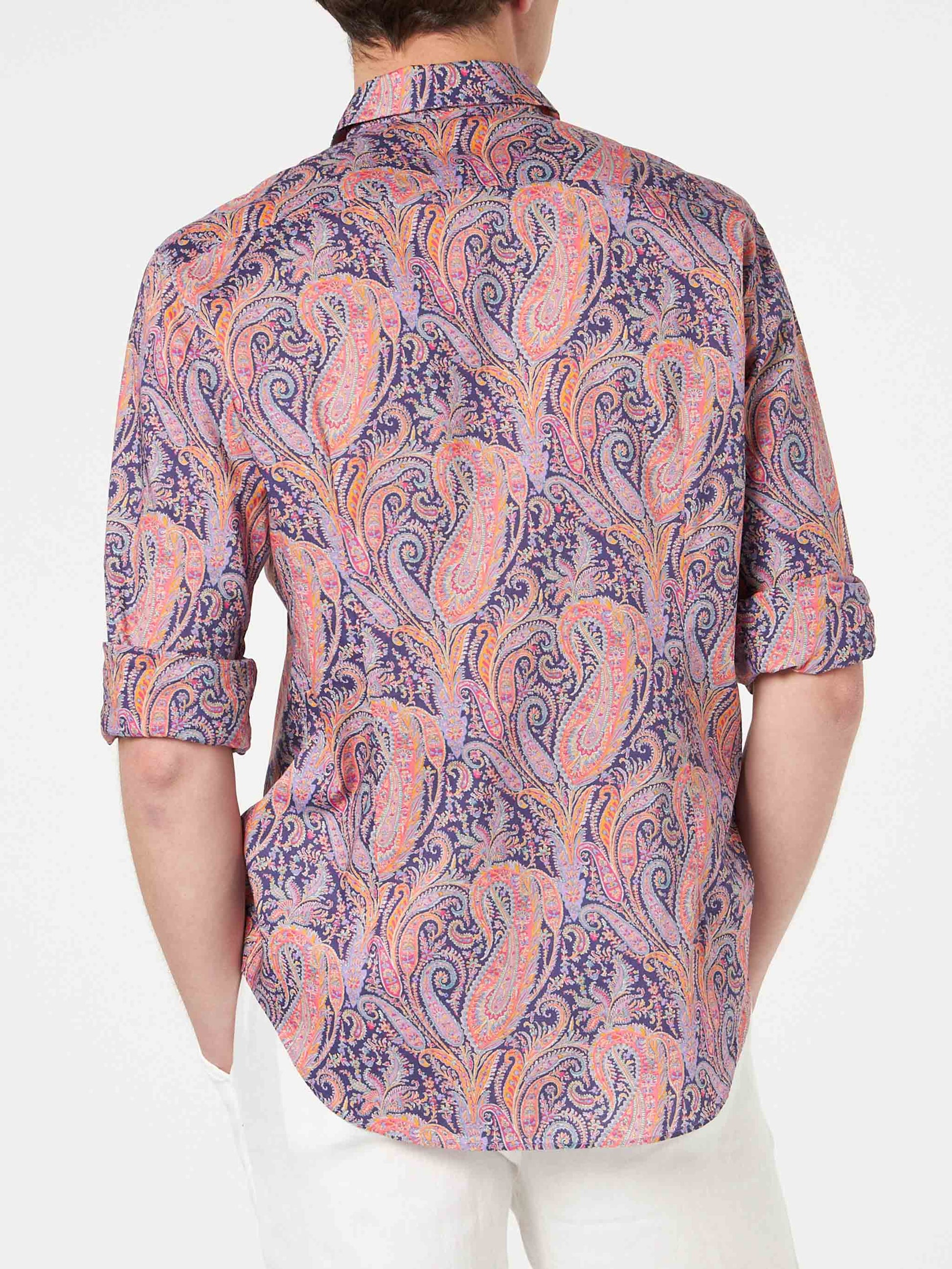Man muslin cotton Sikelia shirt with paisley print | Made with Liberty fabric - MC2 Saint Barth