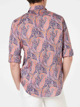 Man muslin cotton Sikelia shirt with paisley print | Made with Liberty fabric - MC2 Saint Barth