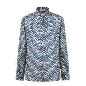 Man muslin cotton Sikelia shirt with palm print - MC2 Saint Barth