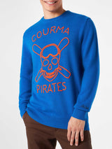 Maglione da uomo blu con ricamo Courma Pirates