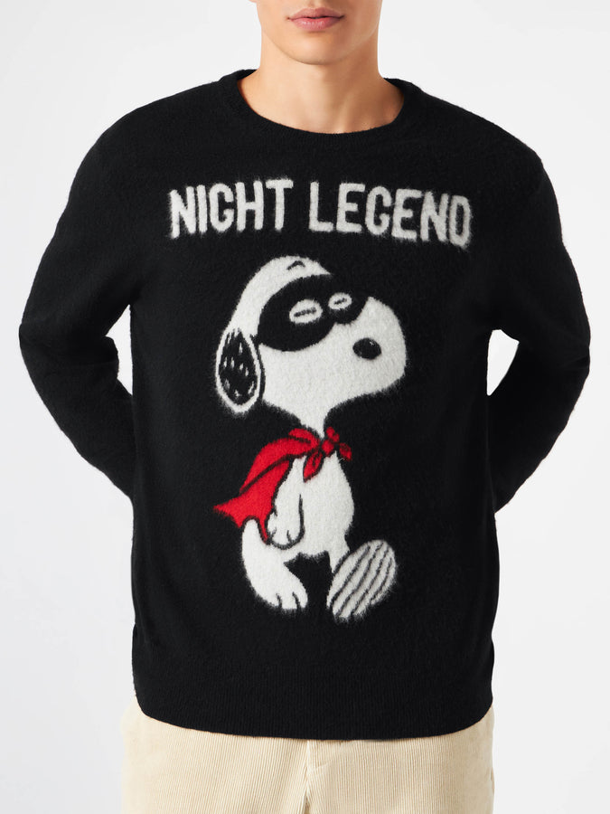 Mc2 Saint Barth Maglia da uomo morbida con stampa Snoopy Night Legend | SNOOPY - EDIZIONE SPECIALE PEANUTS™