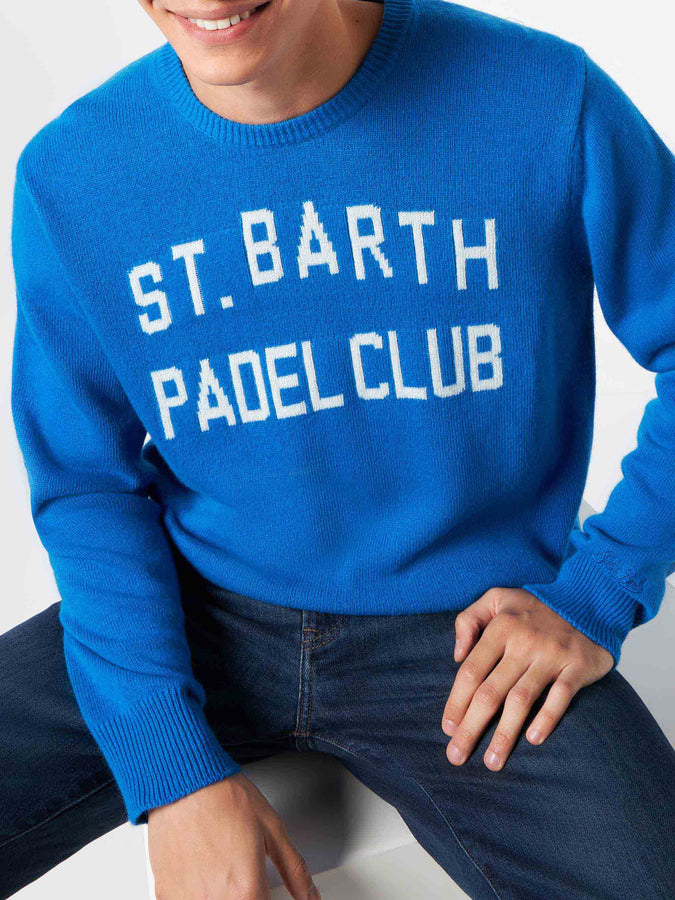 Mc2 Saint Barth Maglia da uomo con stampa jacquard St. Barth Padel Club