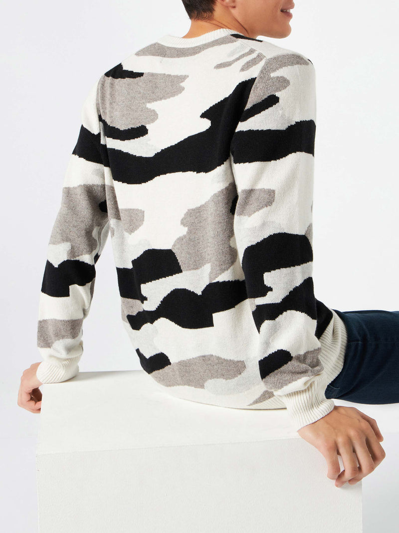 Herrenpullover mit Off-Piste-Team-Camouflage-Print