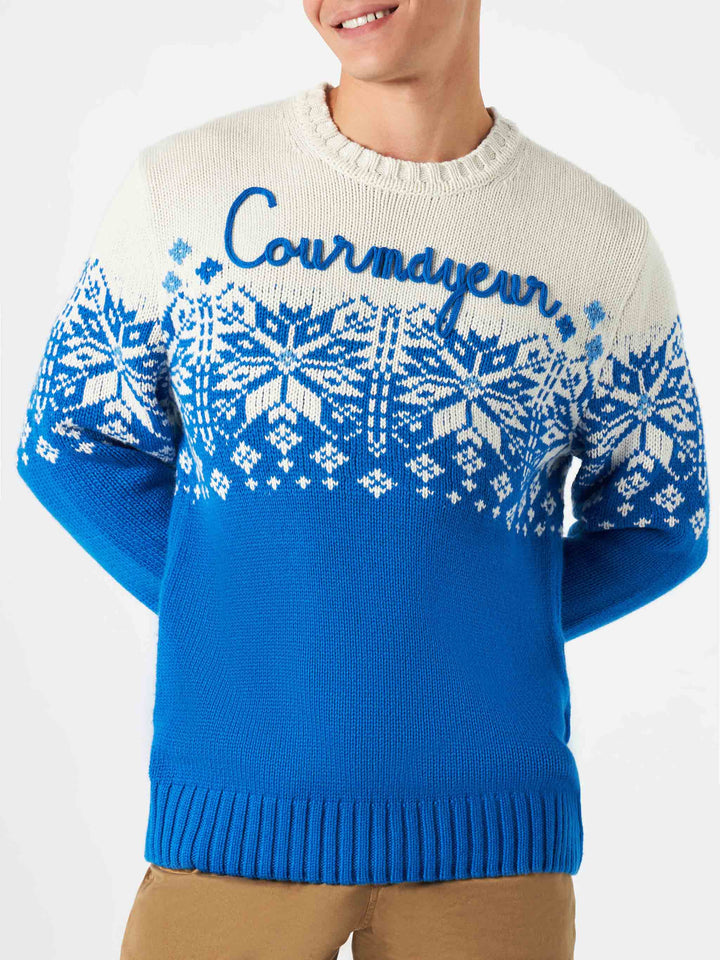 Man crewneck sweater with Courmayeur embroidery - MC2 Saint Barth