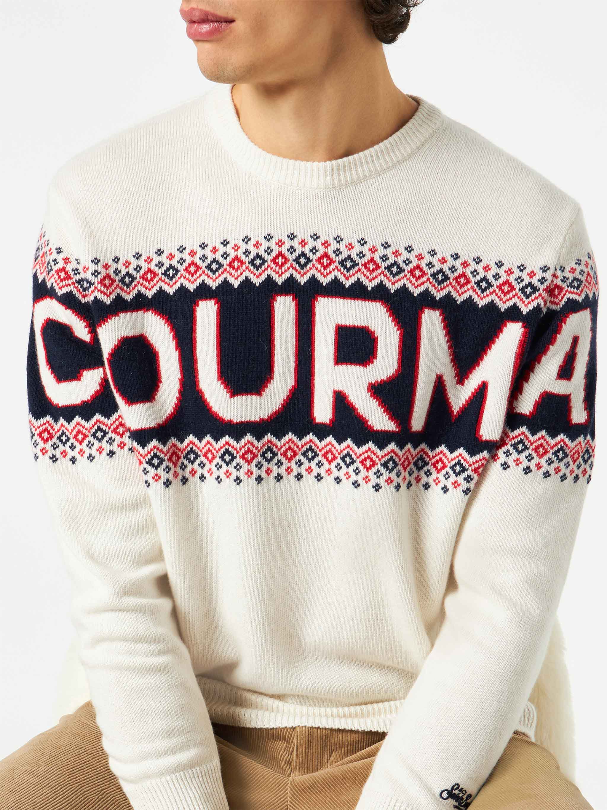 Pull Col Rond Saint Barth Pour Homme - Taille L-XL - Laine Bleu Ciel - Neuf Avec étiquettes