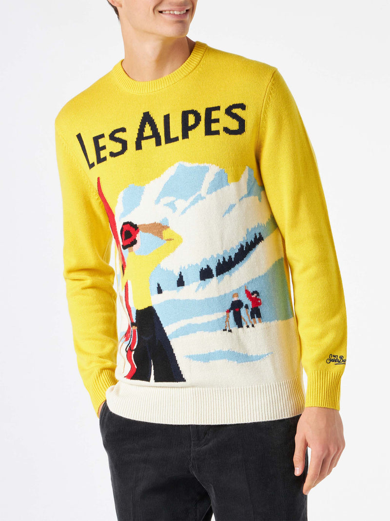 Maglia da uomo con cartolina Les Alpes