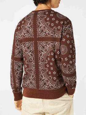 Man crewneck sweatshirt with brown bandanna print - MC2 Saint Barth
