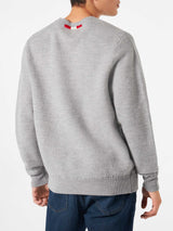 Man crewneck knitted sweater with Day Off embroidery