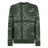 Herren-Sweatshirt mit Rundhalsausschnitt und grünem Bandana-Aufdruck