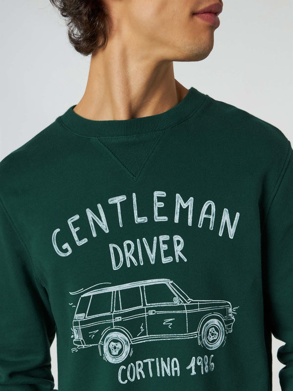 Baumwoll-Sweatshirt mit „Gentleman Driver Cortina“-Schriftzug