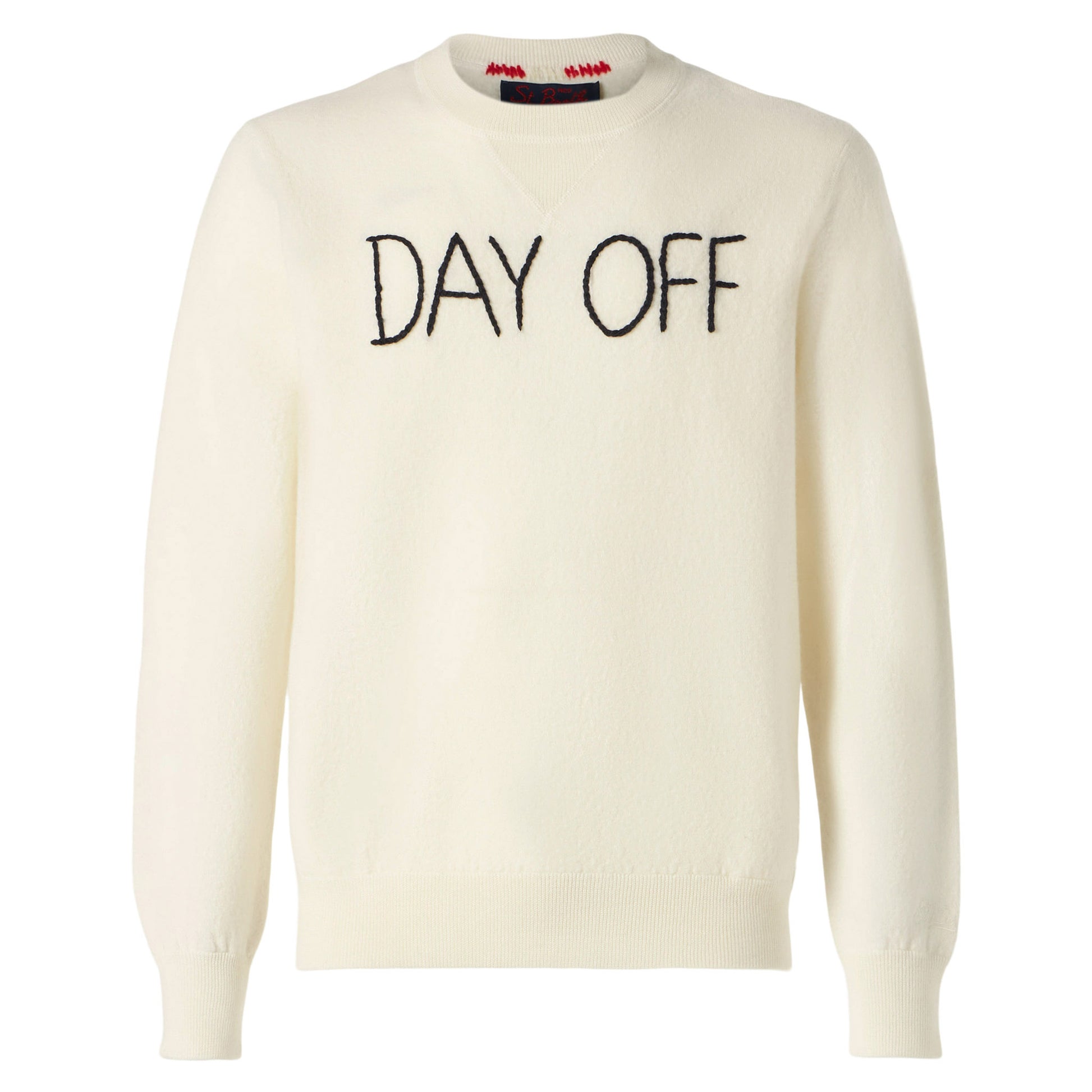 Man crewneck knitted sweater with Day Off embroidery - MC2 Saint Barth