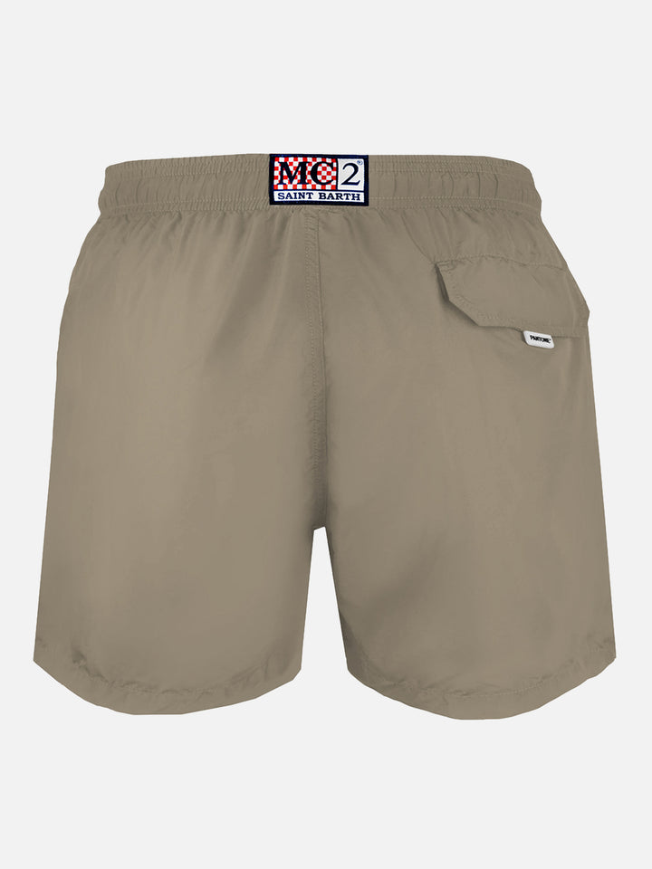 Man beige lightweight swim shorts Lighting Pantone | PANTONE® SPECIAL EDITION - MC2 Saint Barth