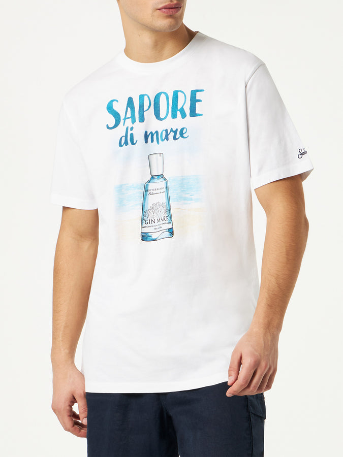 Mc2 Saint Barth T-shirt da uomo in cotone con stampa Gin | GIN MARE EDIZIONE SPECIALE