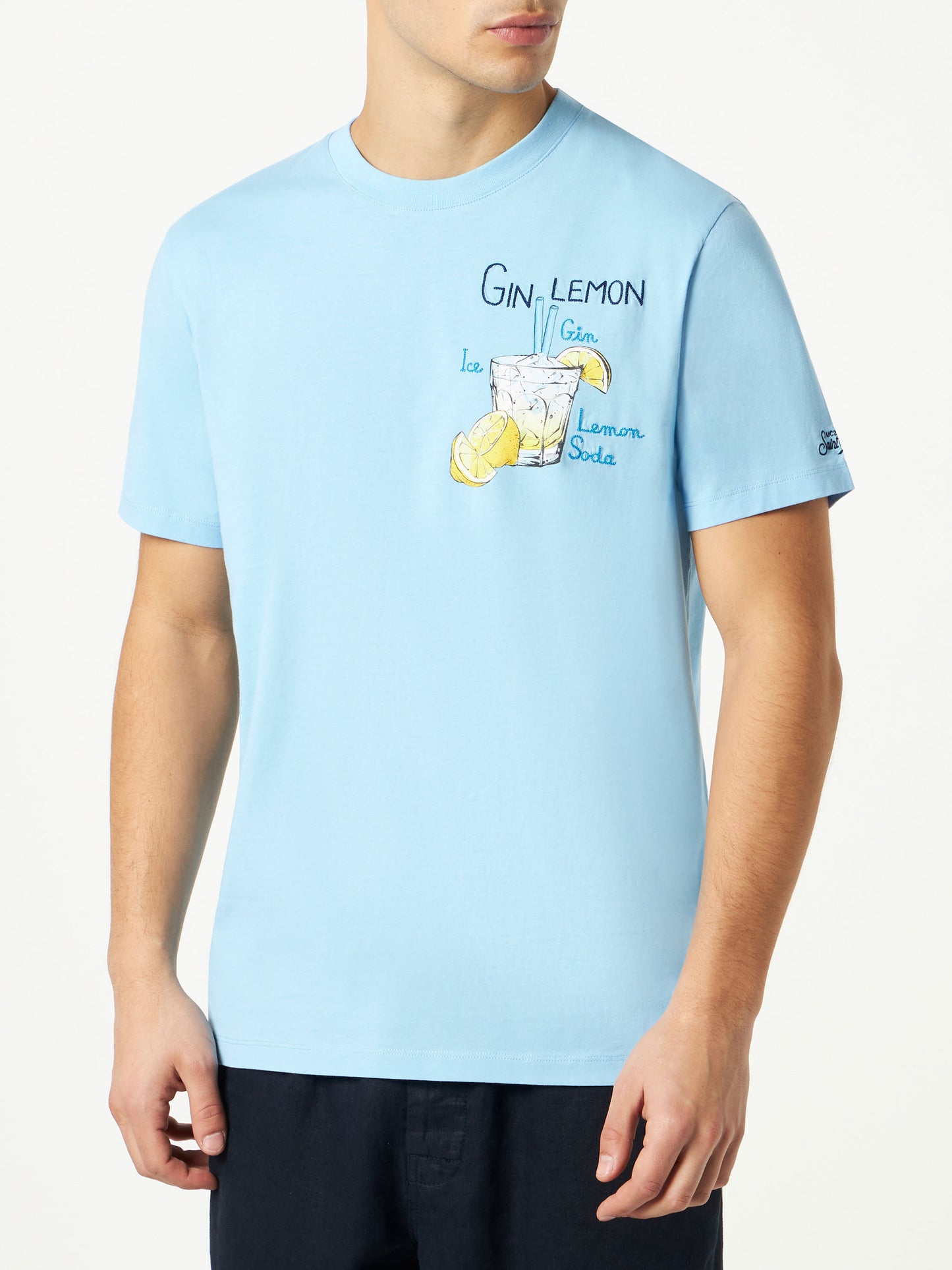 Herren-T-Shirt aus Baumwolle mit Gin Lemon-Aufdruck