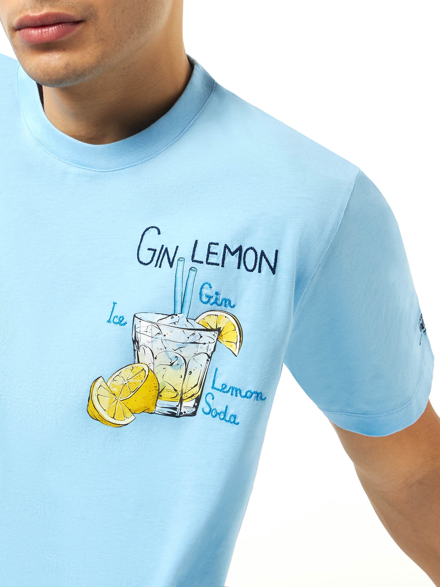 Herren-T-Shirt aus Baumwolle mit Gin Lemon-Aufdruck