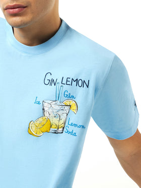 Herren-T-Shirt aus Baumwolle mit Gin Lemon-Aufdruck