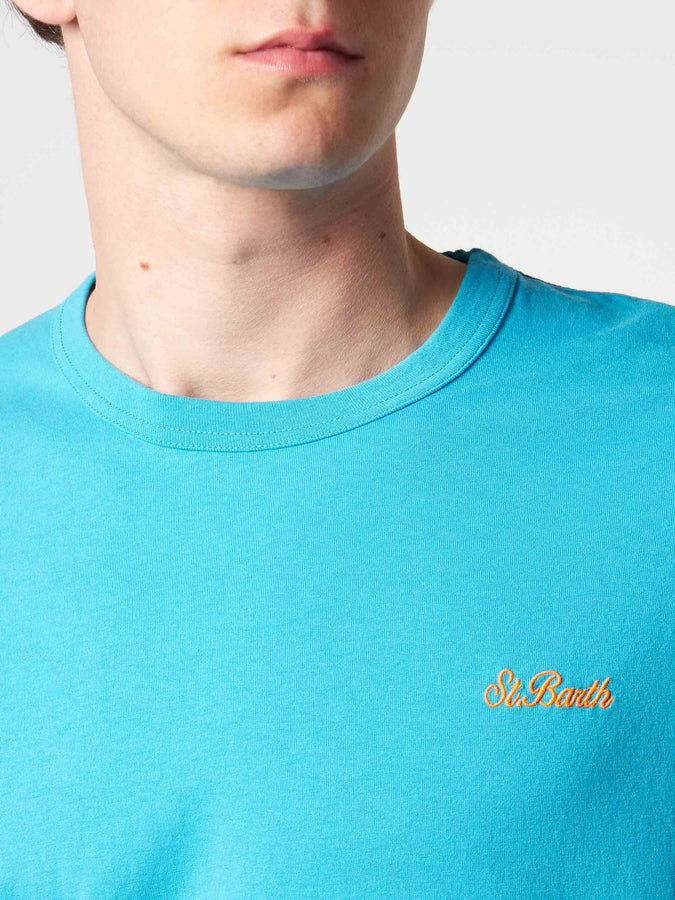 Mc2 Saint Barth T-shirt da uomo in cotone azzurro