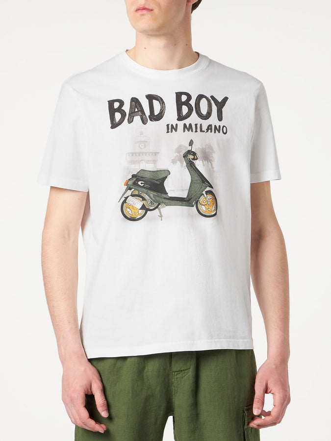 Mc2 Saint Barth T-shirt da uomo in cotone con stampa Bad Boy in Milano