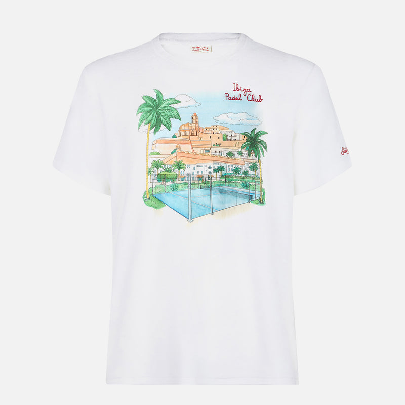 Baumwoll-T-Shirt für Herren mit Ibiza Padel Club-Stickerei