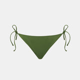 Woman military green swim briefs