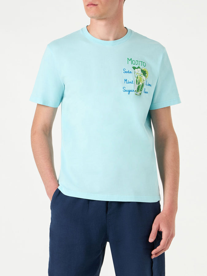 Mc2 Saint Barth T-shirt da uomo in cotone con ricamo Mojito