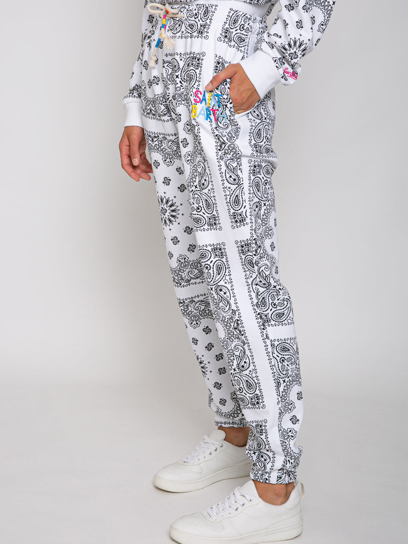Cotton joggers with bandanna print - MC2 Saint Barth