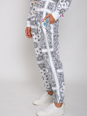 Cotton joggers with bandanna print - MC2 Saint Barth