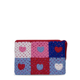 Parisienne crochet pouch bag with heart embroidery