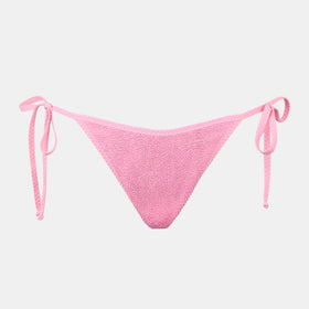 Woman crinkle pink swim briefs