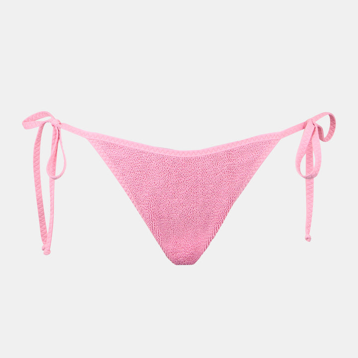 Woman crinkle pink swim briefs