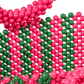 Beaded handbag with pink and green stripes - MC2 Saint Barth