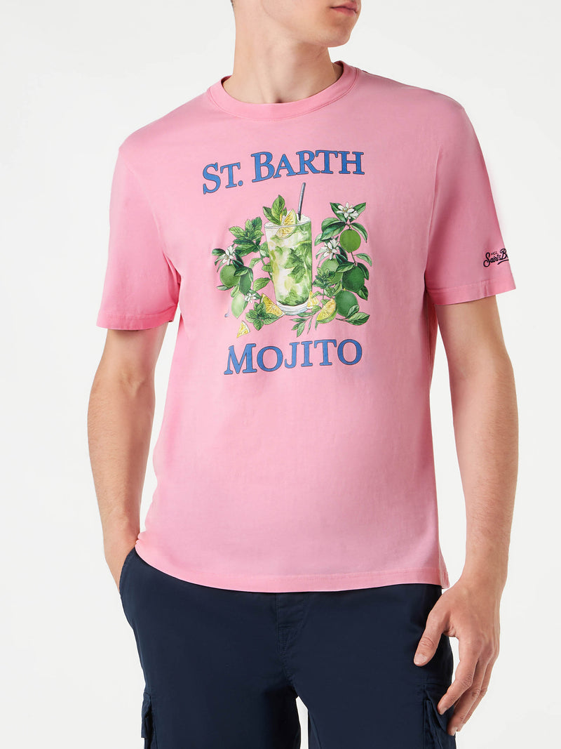 Herren-T-Shirt aus Baumwolle mit St. Barth Mojito-Aufdruck