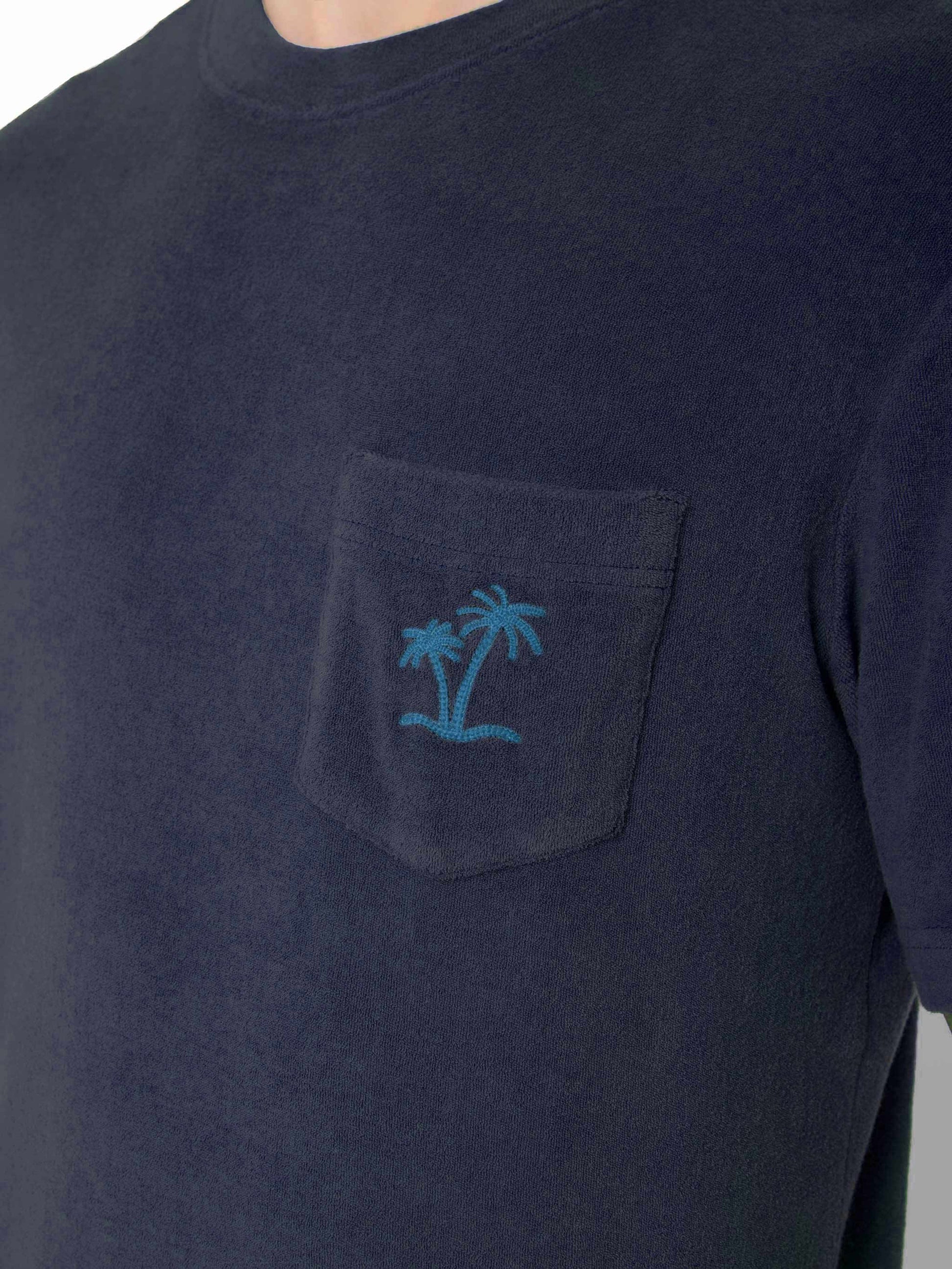Man blue navy terry t-shirt with pocket - MC2 Saint Barth
