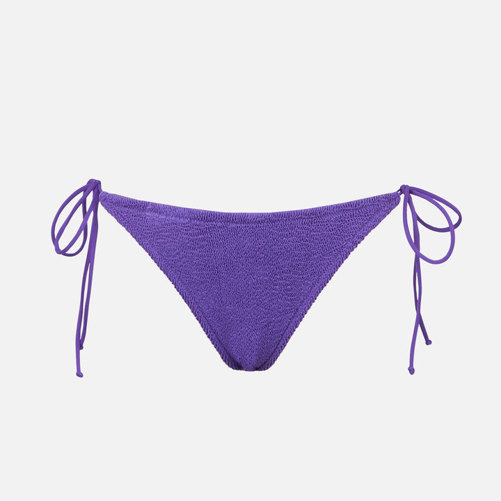 Woman purple crinkle swim briefs with side laces - MC2 Saint Barth