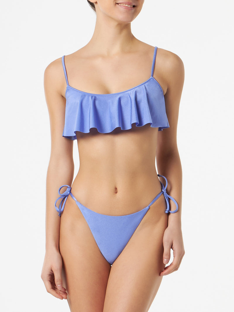 Woman lilac bralette bikini with volant